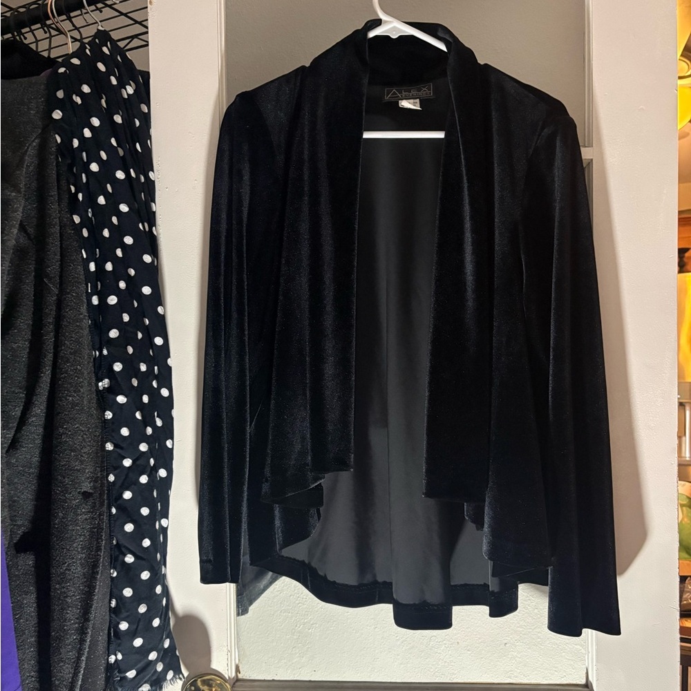 Alex Evenings Black Velvet Cardigan